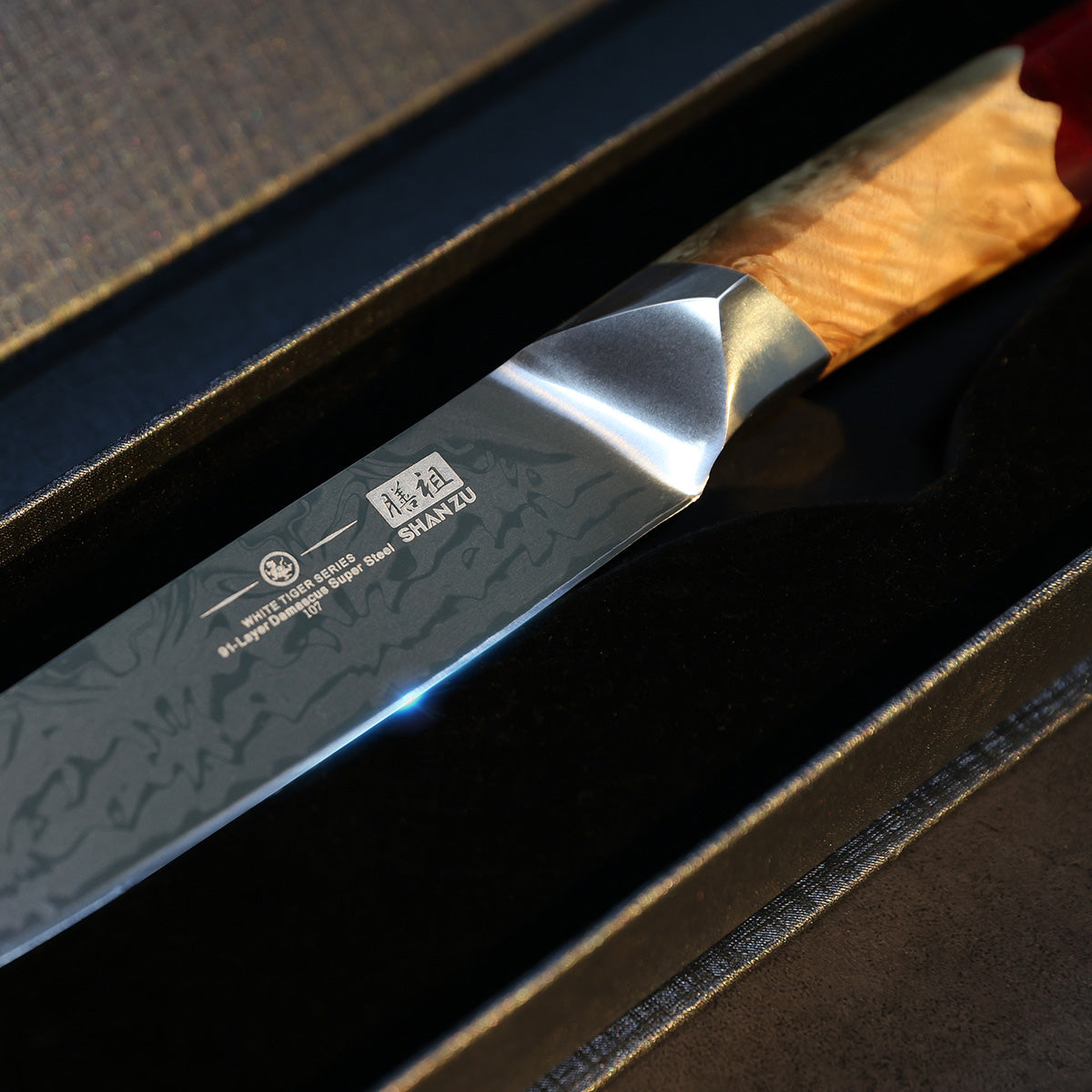 SHAN ZU WHITE TIGER | Coltello multiuso in damasco da 6"