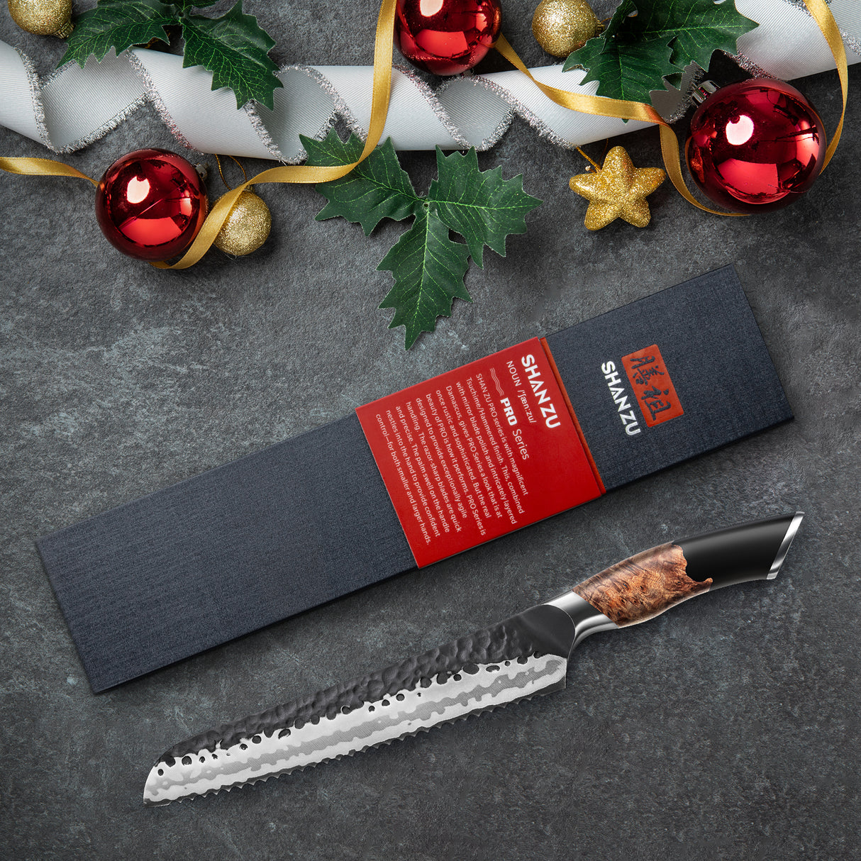 SHAN ZU Tengu Series |Professional Bread Knife with serrated edge+Magnetic Knife Sheath