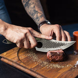 SHAN ZU 6“ Green Camping Chef Knife | 14C28N Steel Butcher Knife with G10 Handle for Dad