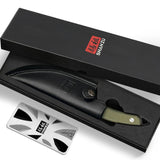 SHAN ZU 6“ Green Camping Chef Knife | 14C28N Steel Butcher Knife with G10 Handle for Dad