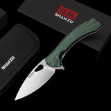 SHAN ZU Pocket Knife 3.2 in, Powder Steel Blade EDC Folding Knife for Men & Women, Utility Survival Knife with G10 Handle & Pocket Clip for Camping Fishing Hiking Hunting - Green