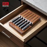 SHAN ZU | PRO Series 7-Piece Damascus Steak Knife Set with Block