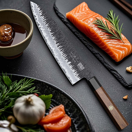 Forge Series | 8" Forged Black Damascus Chef Knife+Magnetic Knife Sheath