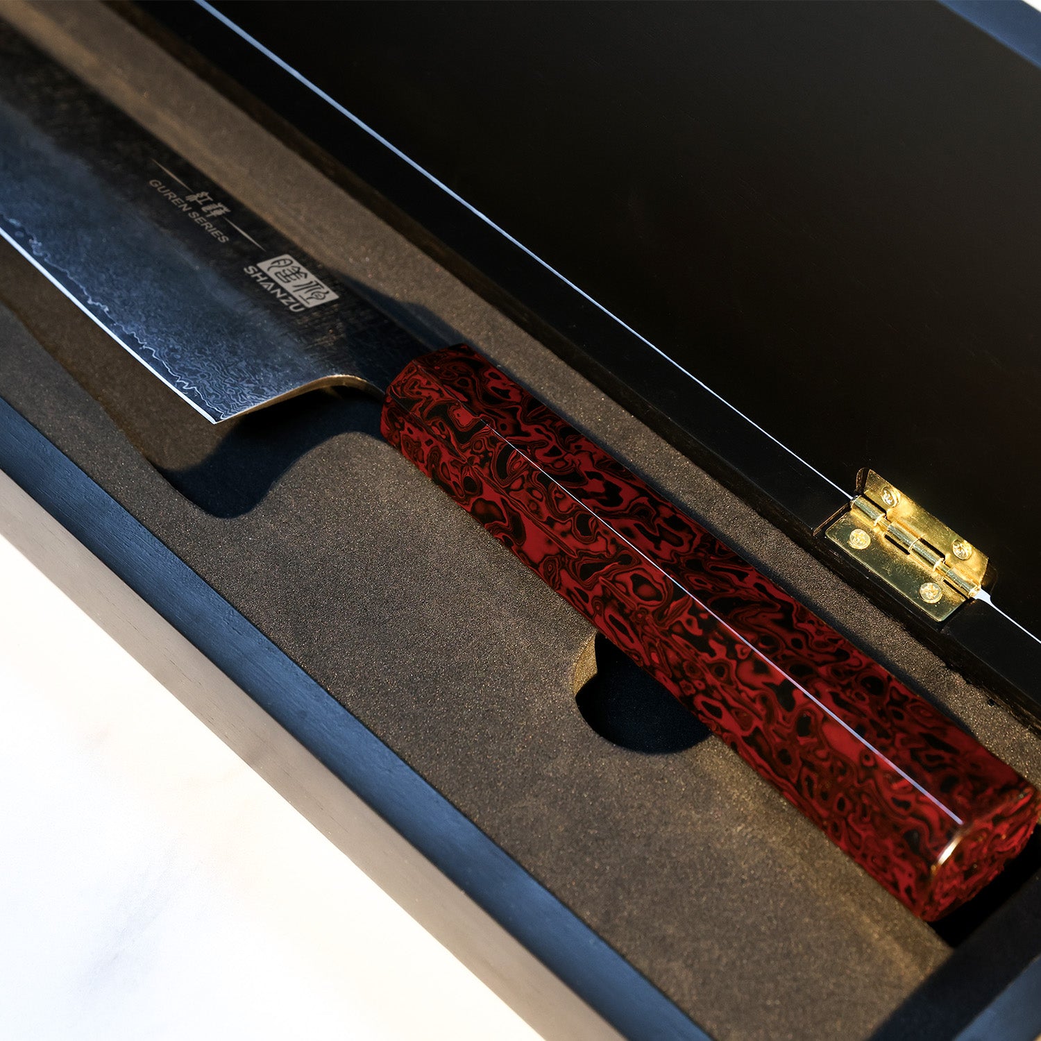 SHAN ZU GUREN | 8" Forged Black Damascus Chef Knife+Magnetic Knife Sheath
