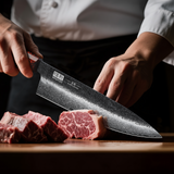 Guren Series | 8" Forged Black Damascus Chef Knife+Magnetic Knife Sheath