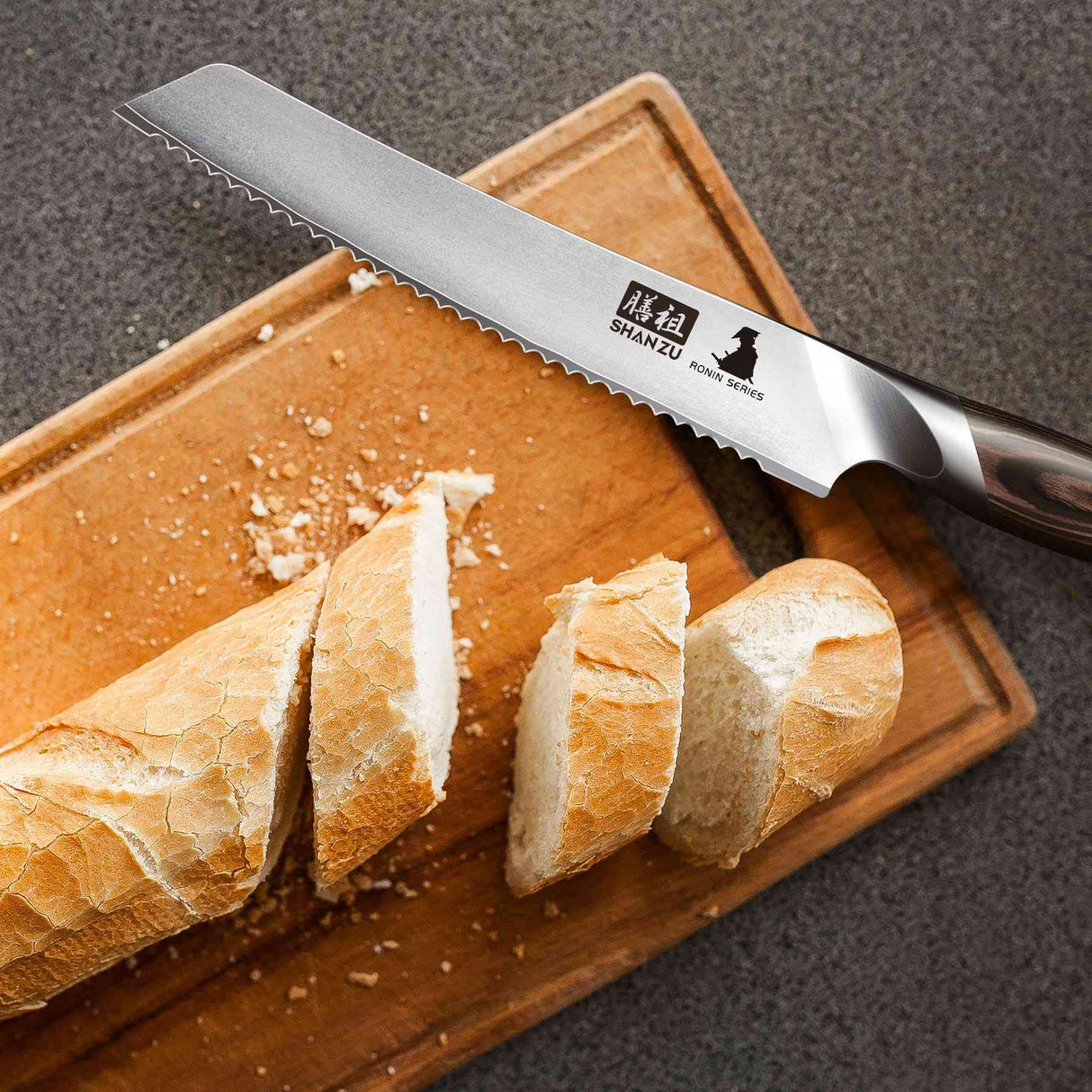 SHAN ZU 8” High Carbon Bread Knife | Serrated Bread Knife for Homemade Bread