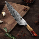 White Tiger Series | Damascus Chef Knife + Magnetic Knife Sheath