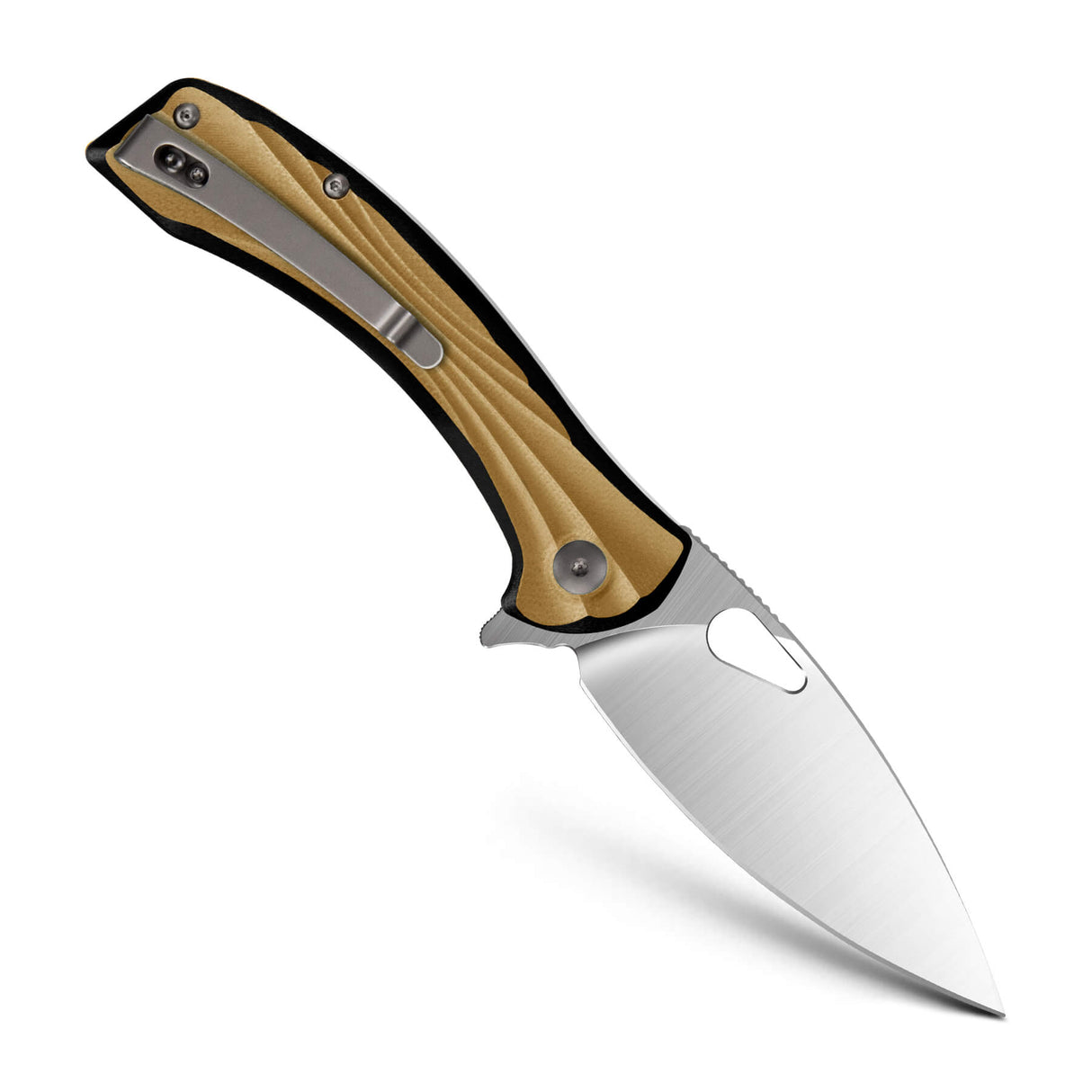 Yellow Peafowl Liner Locking Knife ZDF905 7.80 Blade & G10 Handle | SHAN ZU Pocket Folding Knives