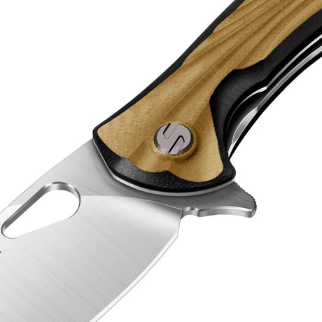 Yellow Peafowl Liner Locking Knife ZDF905 7.80 Blade & G10 Handle | SHAN ZU Pocket Folding Knives