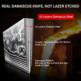 SHAN ZU PRO | 3-Piece Damascus Knife Set + 12" Magnetic Knife Holder