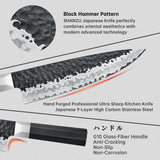 SHAN ZU TAKUMI | 7-Piece Knife Block Set ( G10 Handle) + Heavy-Duty Kitchen Scissors