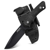 SHAN ZU VESTA | Couteau à lame fixe Saber Ground noir de 9,52"