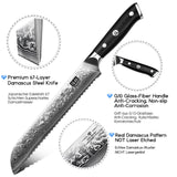 SHAN ZU PRO | Damascus Bread Knife + Magnetic Knife Sheath