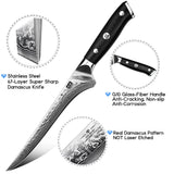 SHAN ZU PRO | Cuchillo fileteador de Damasco + Funda magnética para cuchillos