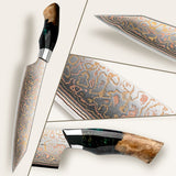 Venus Copper Damascus Chef Knife