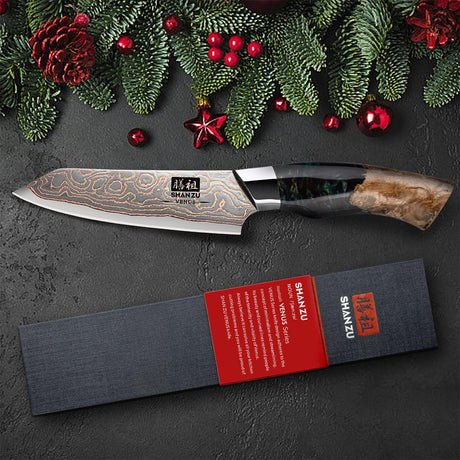 Venus Copper Damascus Paring Knife