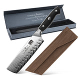 Cuchillo Nakiri Sun Damasco + Funda magnética para cuchillo