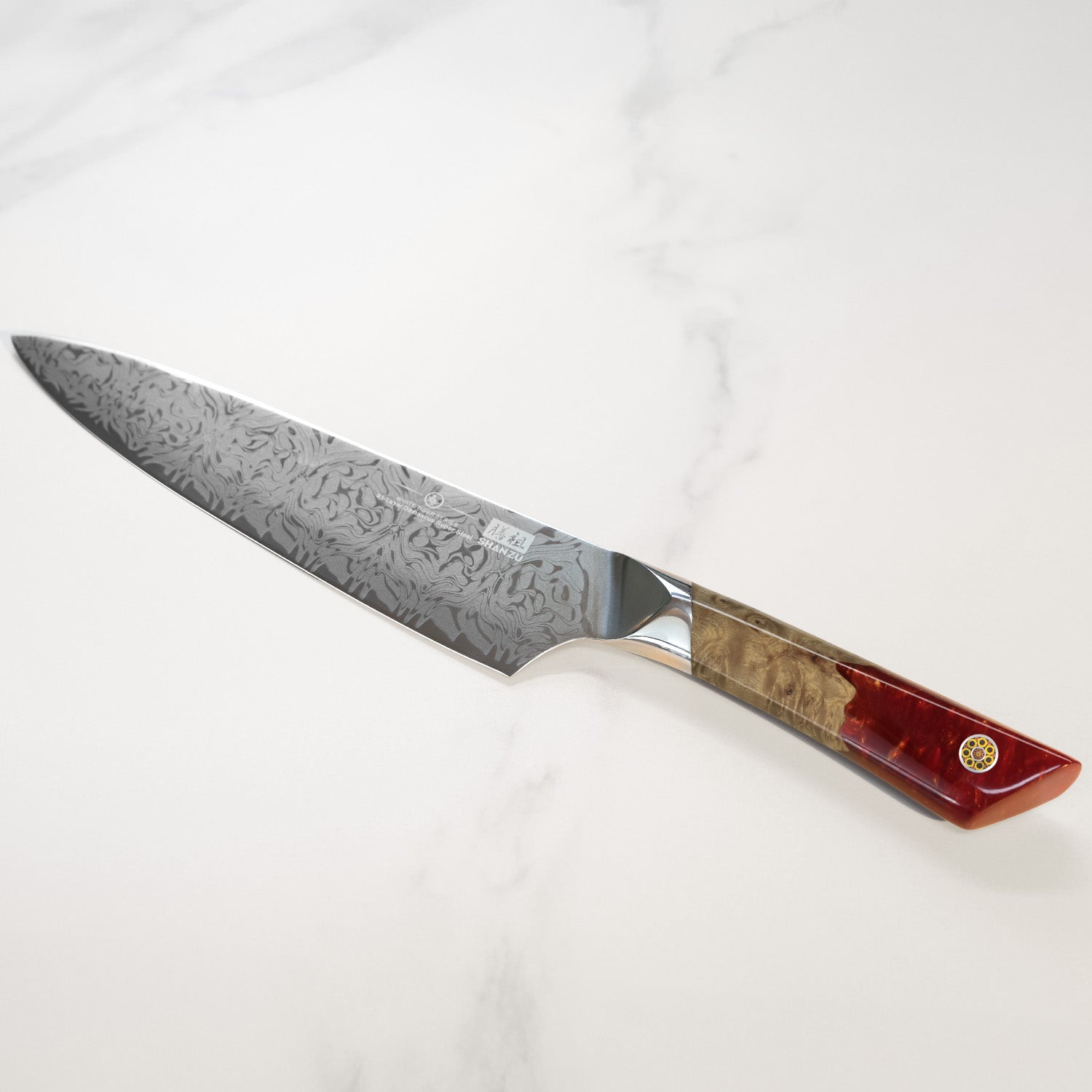 SHAN ZU WHITE TIGER | SG2 Damascus Chef Knife + Magnetic Knife