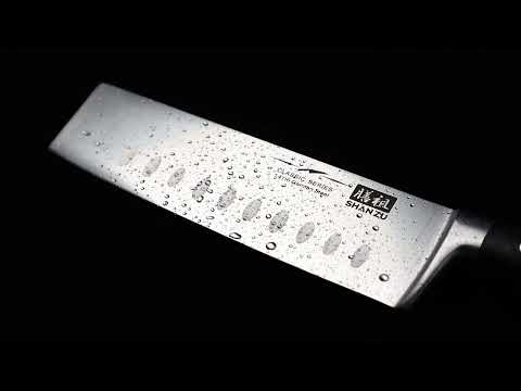 SHAN ZU High Carbon Steel 7-PCS Kitchen Knife Block Set | Professional & Best Household Japanese HC Steel Chef Knife Set