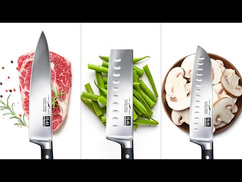 SHAN ZU High Carbon Steel 7-PCS Kitchen Knife Block Set | Professional & Best Household Japanese HC Steel Chef Knife Set