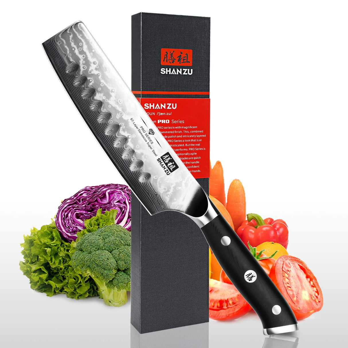 PRO Damascus Nakiri Knife